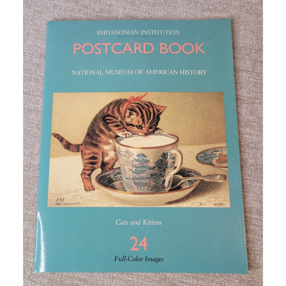 Smithsonian Postcard Book Cats and Kittens National Museum 1989 NEW Old Stock